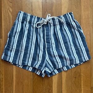 Forever 21 High Waist Blue and White Striped Shorts
